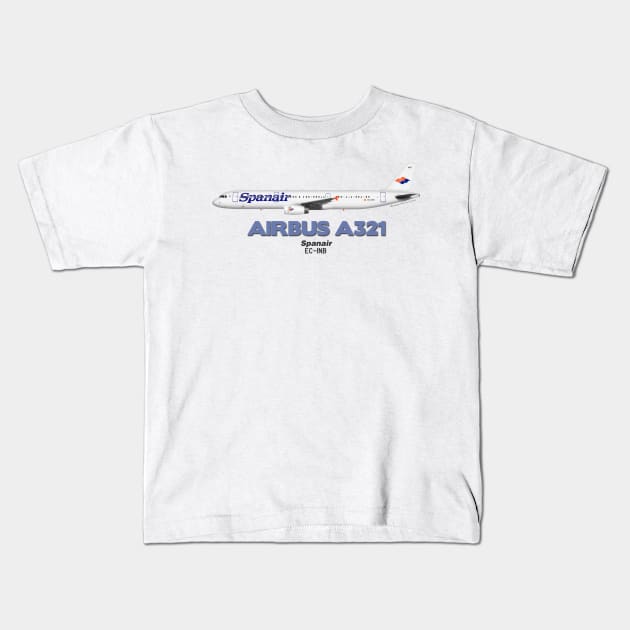 Airbus A321 - Spanair Kids T-Shirt by TheArtofFlying